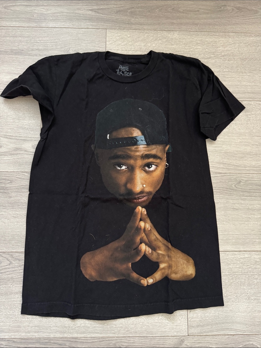 Tupac/2pac Black Graphic Men's T-Shirt with Portrait Print